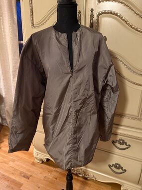 Prada Men's Taupe Lightweight Pull-Zip Windbreaker